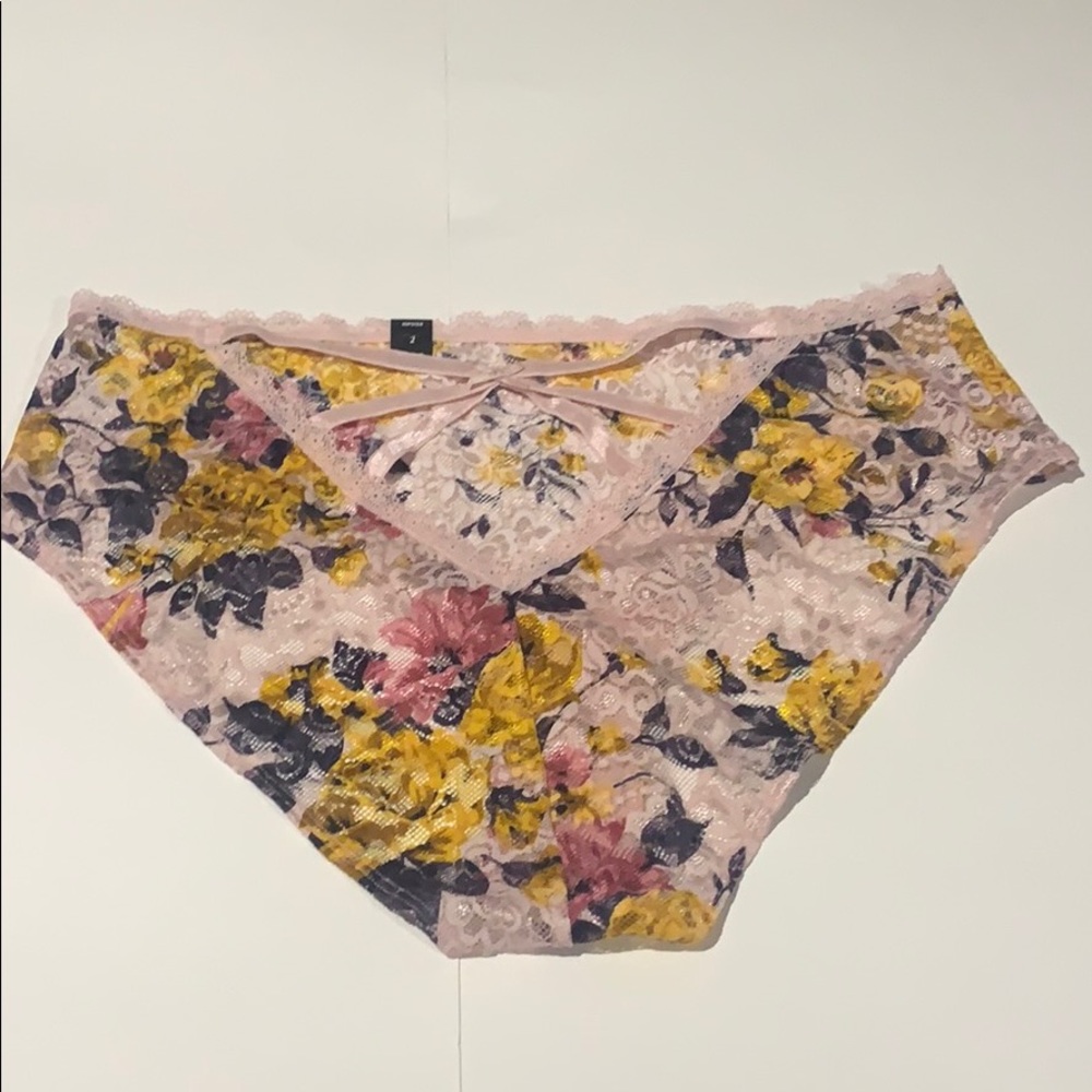 TORRID LIGHT FLORAL LACE CAGE BACK HIPSTER PANTY - Picture 5 of 8